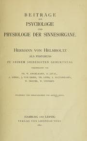 Tapa de Beiträge zur Psychologie und Physiologie der Sinnesorgane; Hermann von Helmholtz als Festgruss ...