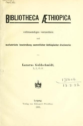Tapa de Bibliotheca Aethiopica