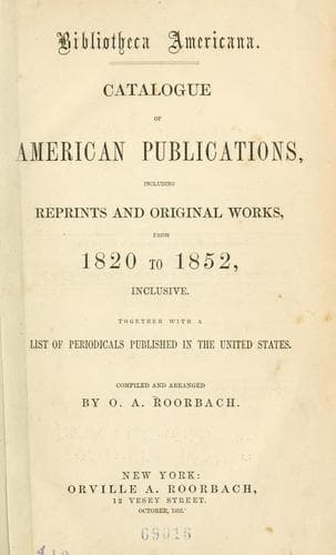 Tapa de Bibliotheca americana.