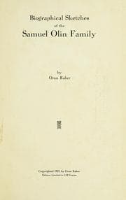 Tapa de Biographical sketches of the Samuel Olin family