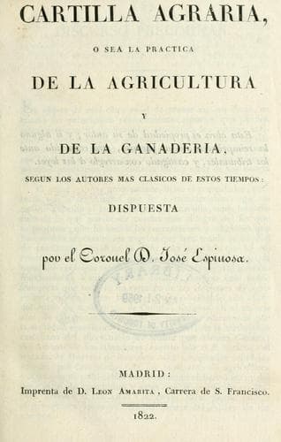 Tapa de Cartilla agraria
