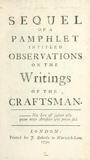 Tapa de Sequel of a pamphlet intitled Observations on the writings of the Craftsman