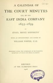 Tapa de A calendar of the court minutes, etc., of the East India company, 1655-1659