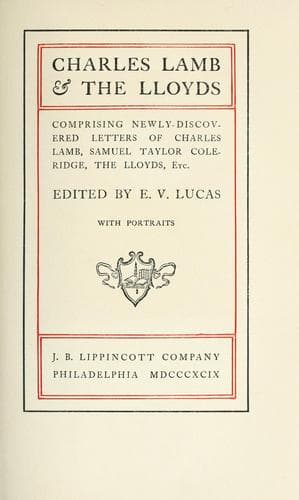 Tapa de Charles Lamb & the Lloyds.