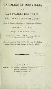 Tapa de Caroline et Dorville, ou, La battaille des dunes