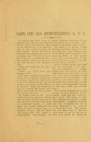 Tapa de Cape Cod sea reminiscences