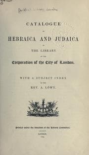 Tapa de Catalogue of Hebraica and Judaica in the Library of the Corporation of the City of London