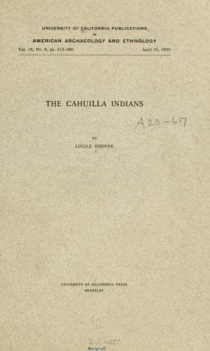 Tapa de The Cahuilla Indians