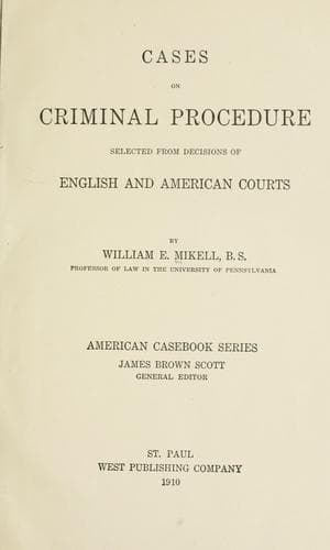 Tapa de Cases on criminal procedure