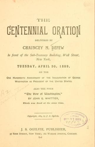 Tapa de The centennial oration