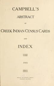 Tapa de Campbell's abstract of Creek Indian census cards and index