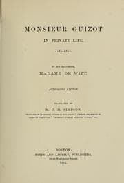 Tapa de Monsieur Guizot in private life, 1787-1874