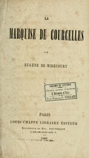 Tapa de La marquise de Courcelles