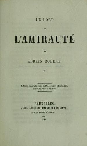 Tapa de Le lord de l'amirauté