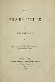 Tapa de Les fils de famille