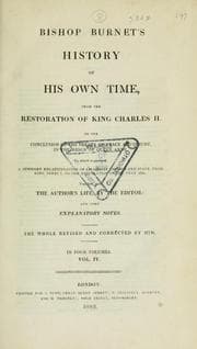 Tapa de Bishop Burnet's History of his own time, from the restoration of King Charles II : together with the author's life, by the editor and some explanatory notes