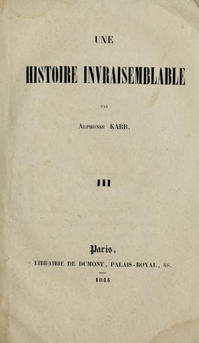 Tapa de Une histoire invraisemblable