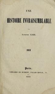 Tapa de Une histoire invraisemblable