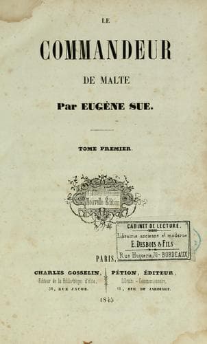 Tapa de Le commandeur de Malte
