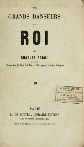 Tapa de Les grands danseurs du roi