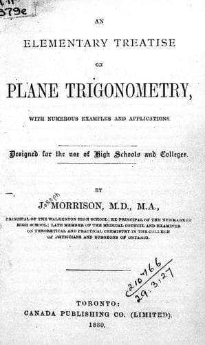 Tapa de An elementary treatise on plane trigonometry
