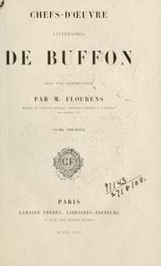 Tapa de Chefs-d'uvre littéraires de Buffon /cavec une introd. par Flourens