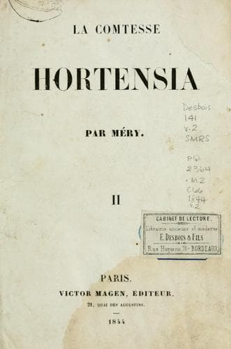 Tapa de La comtesse Hortensia