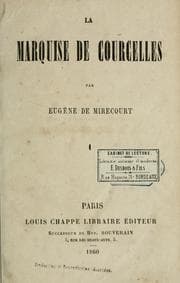 Tapa de La marquise de Courcelles