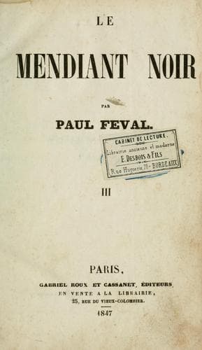 Tapa de Le mendiant noir