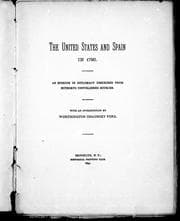 Tapa de The United States and Spain in 1790