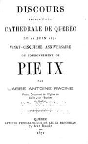 Tapa de Discours prononcé à la cathédrale de Québec, le 21 juin 1871