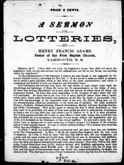 Tapa de A sermon on lotteries