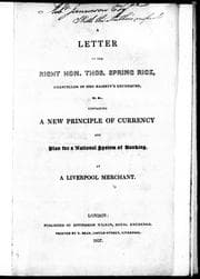 Tapa de A letter to the Right Hon. Thos. Spring Rice, chancellor of Her Majesty's exchequer, &c. &c