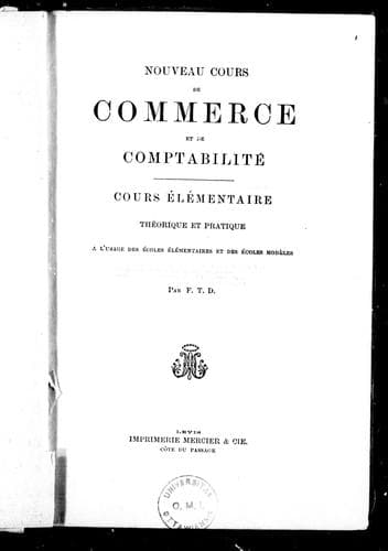 Tapa de Nouveau cours de commerce et de comptabilité
