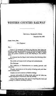 Tapa de Report of examination of Western Counties Railway
