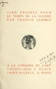 Tapa de Cinq prières pour le temps de la guerre