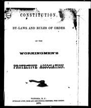 Tapa de Constitution, by-laws and rules of order of the Workingmen's Protective Association