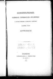 Tapa de Constitutiones Catholicae Universitatis Ottawaiensis