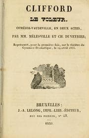 Tapa de Clifford le voleur, comédie-vaudeville en deux actes