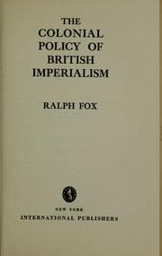 Tapa de The colonial policy of British imperialism