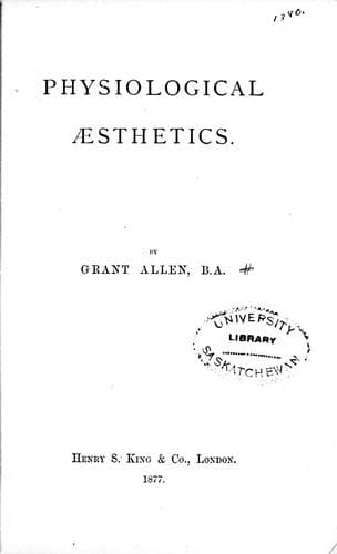 Tapa de Physiological æsthetics