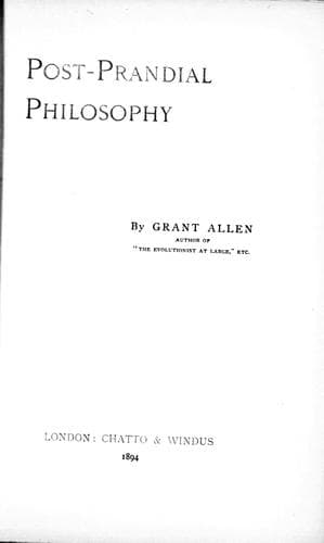 Tapa de Post-prandial philosophy