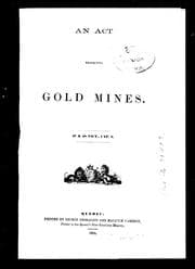 Tapa de An Act respecting gold mines