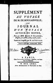 Tapa de Supplément au voyage de M. de Bougainville ou Journal d'un voyage autour du monde, fait par MM. Banks & Solander, Anglois, en 1768, 1769, 1770, 1771
