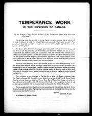 Tapa de Temperance work in the Dominion of Canada