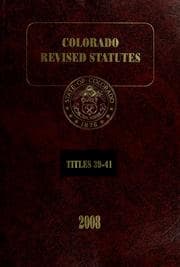 Tapa de Colorado revised statutes, 2008