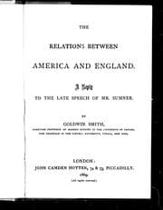 Tapa de The relations between America and England