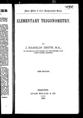 Tapa de Elementary trigonometry