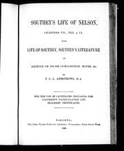 Tapa de Southey's Life of Nelson, chapters VII, VIII & IX
