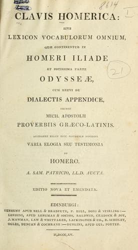 Tapa de Clavis Homerica